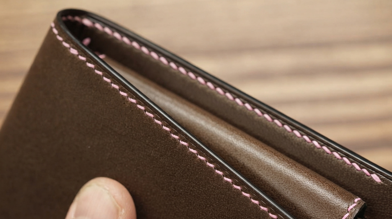 Editorial illustration for Full-Grain Leather, Saddle Stitching, and Burnished Edges: The Three Marks of True Luxury Craftsmanship