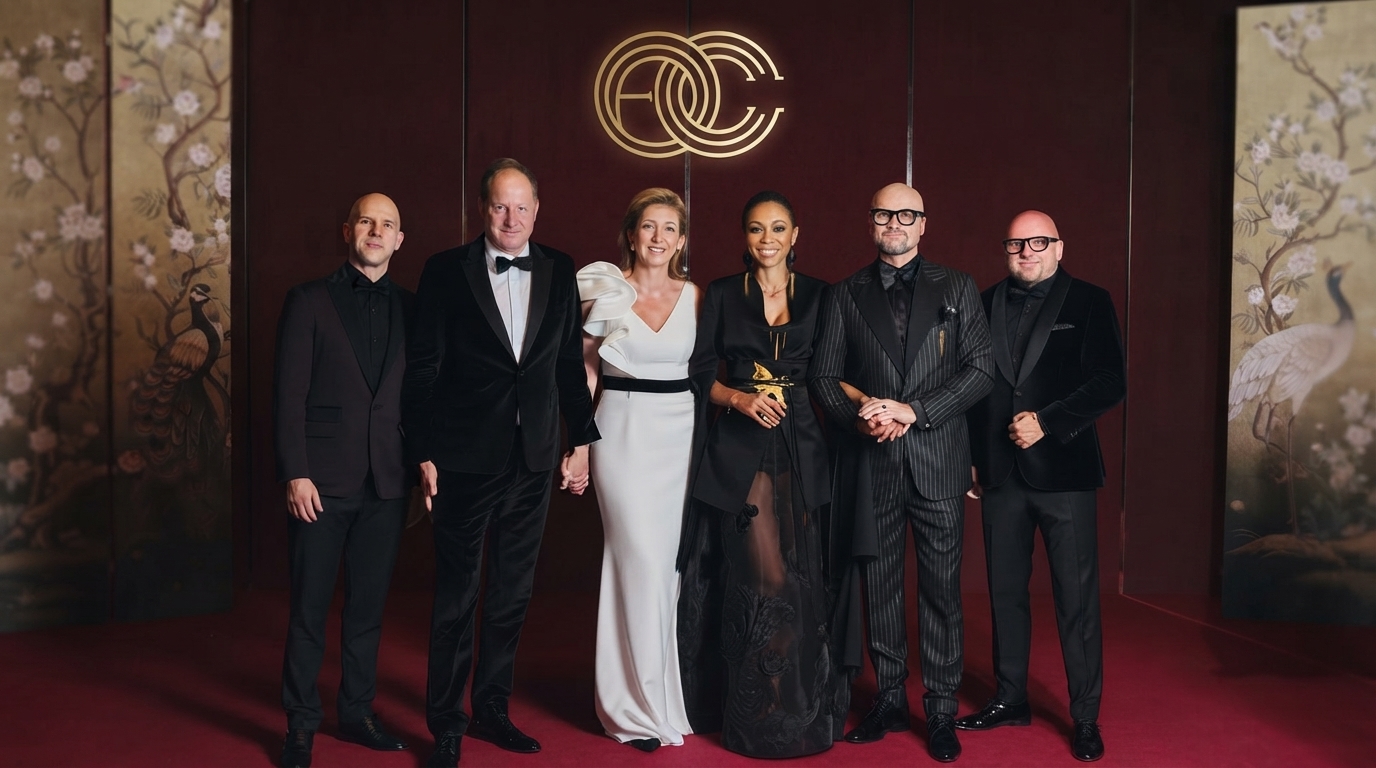 Wealthy philanthropists networking at a sophisticated gala, discussing impactful giving strategies and social change initiatives.